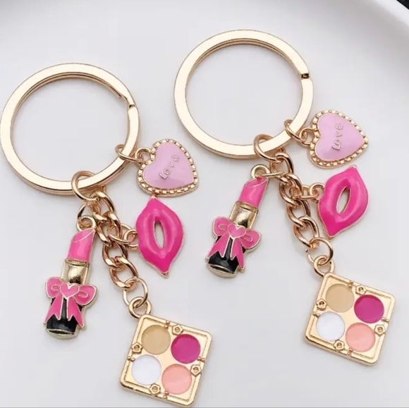 Handmade Handbags - $10 VARIOUS VALENTINES DAY KEY RINGS BAG ACCESSORY RED + PINK W VALENTINE CHARMS
